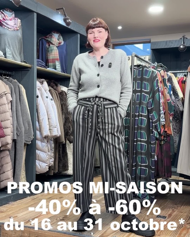 PROMOTIONS DE MI-SAISON
-40% à -60%
* sur une sélection d'articles du 16 au 31 octobre 2026
ㅤ
Notre coup de cœur du jour