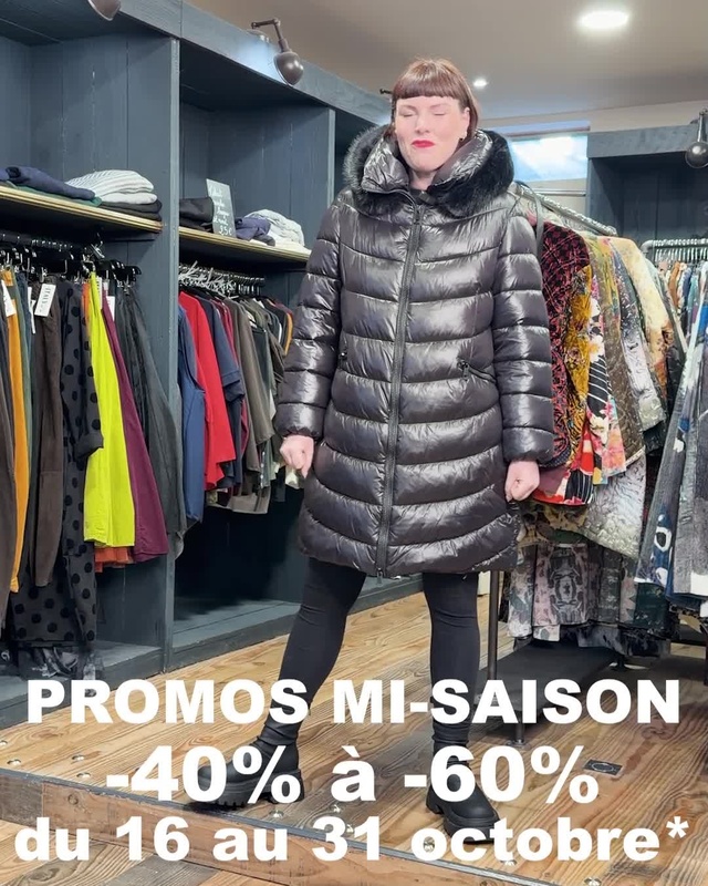 PROMOTIONS DE MI-SAISON
-40% à -60%
* sur une sélection d'articles du 16 au 31 octobre 2026
ㅤ
Le Look du jour !
ㅤ
Doudou